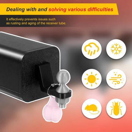 2024 New 50mm Trailer Hook Cover Car Tow Bar Ball Cover with Tiny Nuts Waterproof Plastic Towing Hitch Covers Trucks Accessories