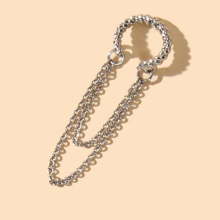 1 pc Punk Jewelry Gold Silver Chain Cartilage Earrings Ear Cuff Hiphop Accessory-1