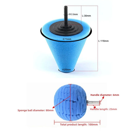 1-10PCS Car Hub Polishing Sponge Grinding Head Conical Sponge Wheel Metal Plastic Grinding Tool Auto Rim Cleaning Accessories