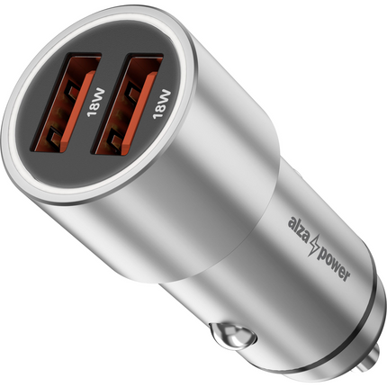 AlzaPower Car Charger X520 Fast Charge - ezüst (APW-CC2Q3CS)