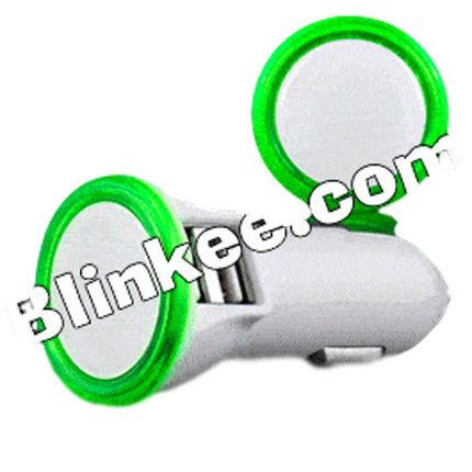 LED USB Port Car Charger Green