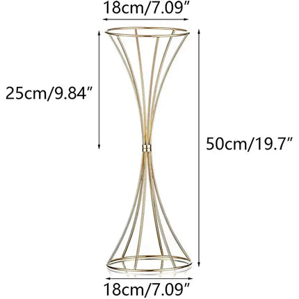 2-Pack Iron Flower Stand Vases Wedding Centerpiece Stands Gold