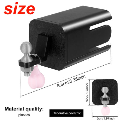 2024 New 50mm Trailer Hook Cover Car Tow Bar Ball Cover with Tiny Nuts Waterproof Plastic Towing Hitch Covers Trucks Accessories