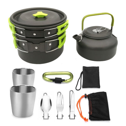 2-3 person Camping Cooking  Ware Sets Pots Pans Picnic